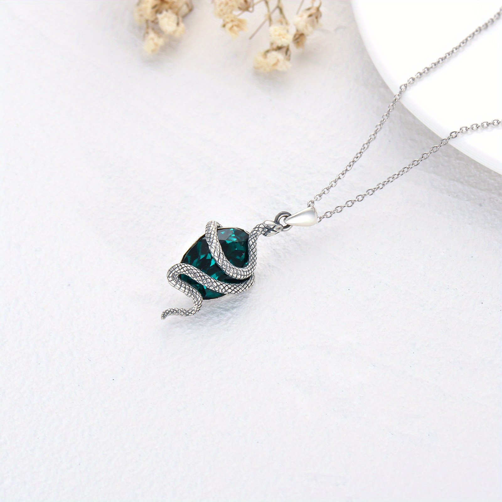 925 Sterling Silver Snake Necklace for Women